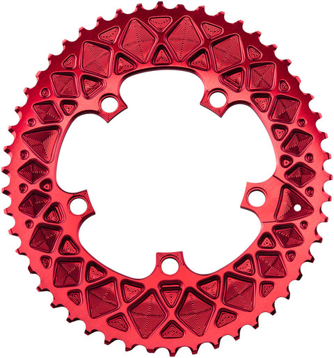 absoluteBLACK Premium Oval 110 BCD Road Outer Chainring SRAM - 50t 110 BCD 5-Bolt Red
