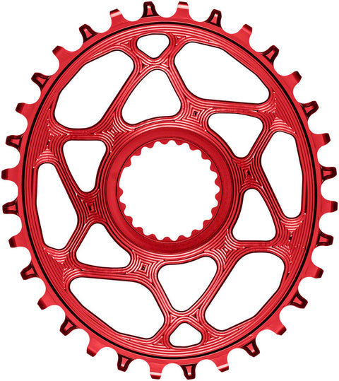 absoluteBLACK Oval Direct Mount Chainring - 30t Shimano Direct Mount 3mm Offset Requires Hyperglide+ Chain Red