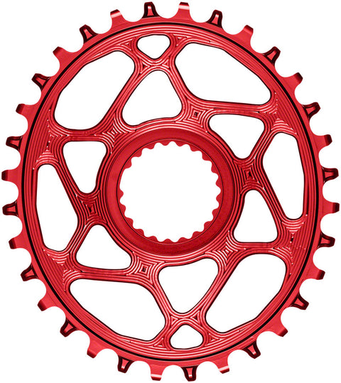 absoluteBLACK Oval Direct Mount Chainring - 34t Shimano Direct Mount 3mm Offset Requires Hyperglide+ Chain Red
