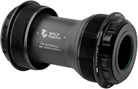 Wolf Tooth T47 External Bottom Bracket - T47 External 68/73mm For 24mm/Shimano Spindle BLK