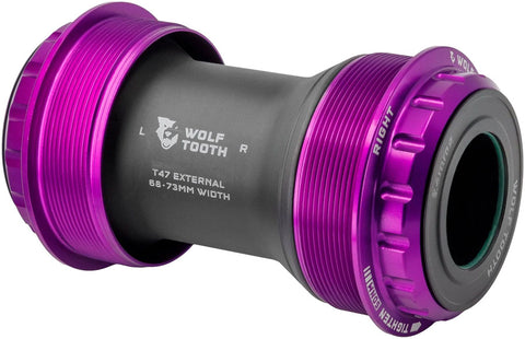 Wolf Tooth T47 External Bottom Bracket - T47 External 68/73mm For 24mm/Shimano Spindle Ultraviolet Purple