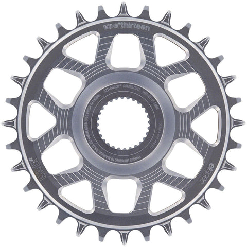 e*thirteen Helix Race e*spec  Chainring - Bosch SX / Gen4 CX Direct Mount 15mm Offset 32T 11/12 Speed Silver