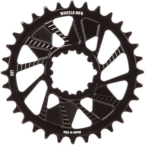 Wheels Manufacturing Direct Mount Chainring - 32t SRAM 3-Bolt Direct Mount 3mm Offset Compatible Hyperglide+ Chain BLK
