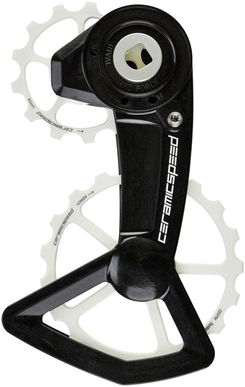 CeramicSpeed OSPW X Pulley Wheel System SRAM AXS XPLR - Coated Races Alloy Pulley Carbon Cage White Cerakote