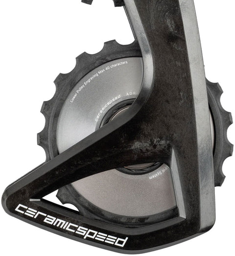 CeramicSpeed OSPW RS Alpha Pulley Wheel System SRAM RED/Force AXS - ALPHA Aluminum Pulley Carbon Cage Silver