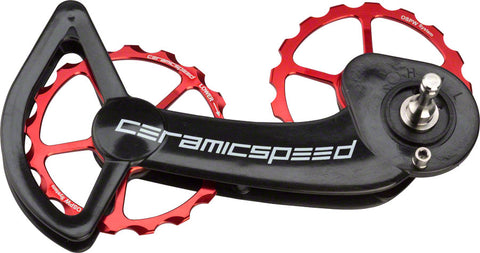 CeramicSpeed OSPW Pulley Wheel System SRAM eTap - Coated Races Alloy Pulley Carbon Cage Red