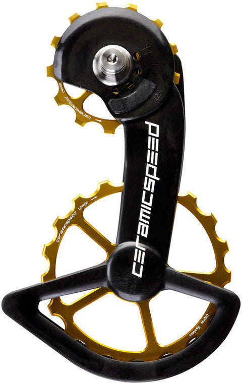 CeramicSpeed Oversized Pulley Wheel System Shimano Dura Ace 9200/Ultegra 8100 - Alloy Pulley Carbon Cage Gold