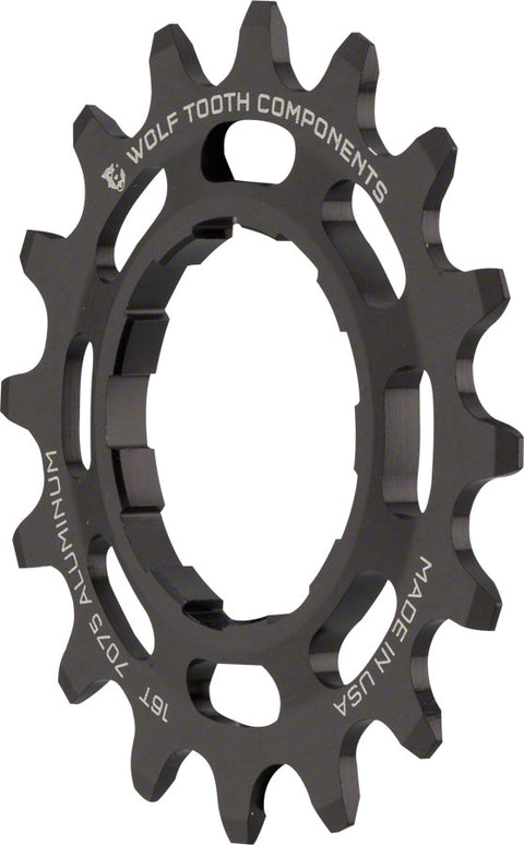Wolf Tooth Single Speed Aluminum Cog - 16t Compatible 3/32" Chains BLK