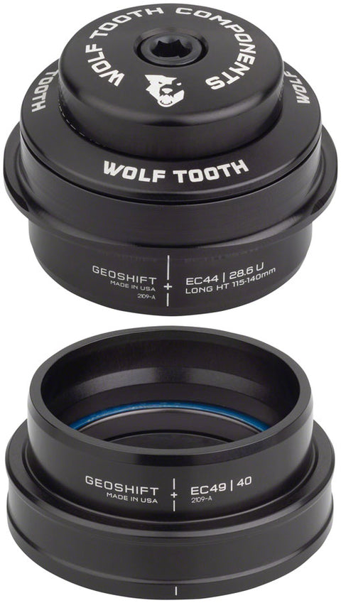 Wolf Tooth GeoShift Performance Angle Headset - 2 Deg Long EC44/EC49 Black
