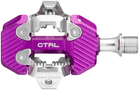 Wolf Tooth CTRL Trail Clipless Pedals - Dual Sided Clipless Alloy 9/16" Ultraviolet Purple Pair Shimano SPD