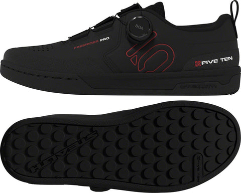 Five Ten Freerider Pro BOA Flat Shoes - Mens Core Black/Red/FTWR White 10.5