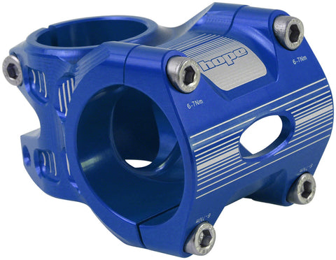Hope AM/Freeride Stem - 35mm 35 Clamp +/-0 1 1/8" Aluminum Blue