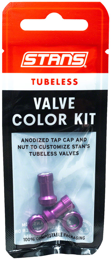 Stans Tubeless Valve Stem Cap Color Kit - Purple Pair
