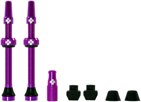 Muc-Off Tubeless Valve Kit: Purple fits Road and Mountain 60mm Pair