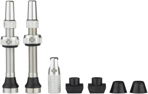 Muc-Off Tubeless Valve Kit - Silver Fits Road and Mountain 44mm