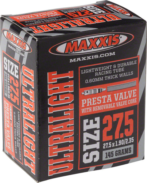 Maxxis Ultralight 27.5 x 1.9/2.35 Presta Valve Removable Valve Core MTB Tube