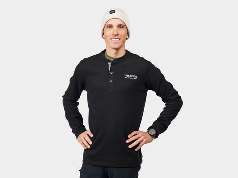 Shirt Trek Henley Long Sleeve Small Black