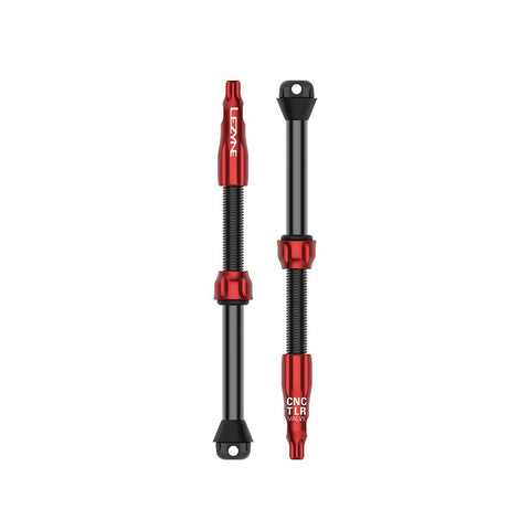 Lezyne CNC TLR Tubeless Valve Pro 80mm Red Pair